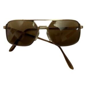 Air Optics AO Aviator Sunglasses Z47 140 Gold Metal Frame RARE Shape FAIR READ